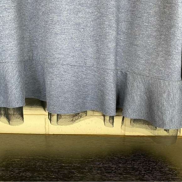 LOGO Lounge Tunic Women’s Oversized Tiered Ruffle Hem Long Sleeve Blouse Top XL - Picture 2 of 7